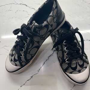Coach Monogram Black and Cream Women's Sneakers